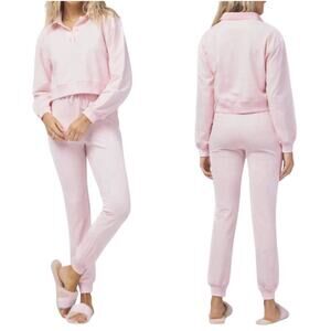 L* Space Women's Pastel Pink Livin' Is Easy Drawstring SweatPant Size Medium